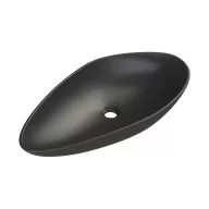   CeraStyle OLIVE - PULTRA ültethető - Top Counter - porcelán mosdó - MATT FEKETE - 60 x 35 cm