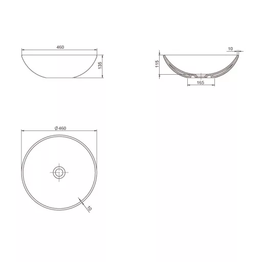 CeraStyle ZERO - PULTRA ültethető - Top Counter - porcelán mosdó - O - Ø 46 cm