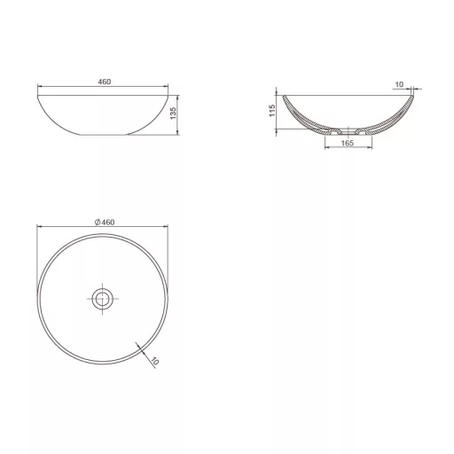 CeraStyle ZERO - PULTRA ültethető - Top Counter - porcelán mosdó - O - MATT BÉZS - Ø 46 cm