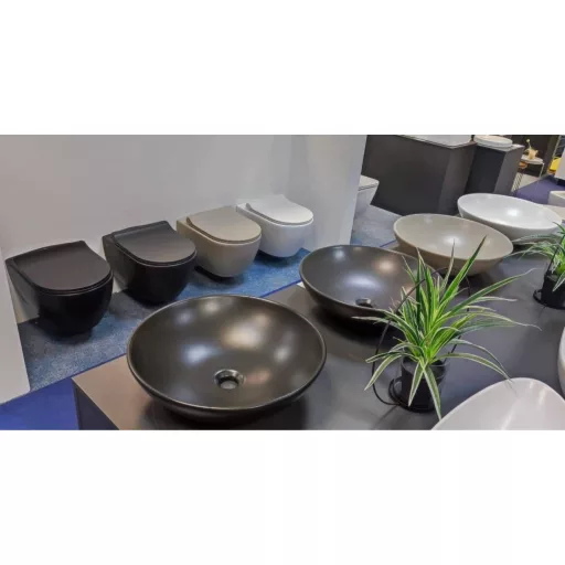 CeraStyle ZERO - PULTRA ültethető - Top Counter - porcelán mosdó - O - MATT SZÜRKE - Ø 46 cm