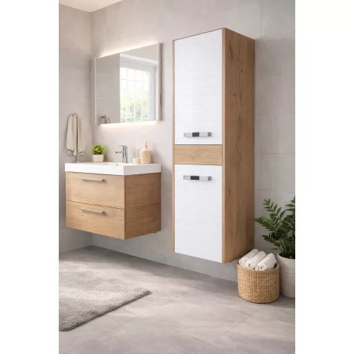 OUTLET - Viva STYLE Orient fali függesztett fürdőszobai ÁLLÓSZEKRÉNY - polcos - 160 x 40 cm