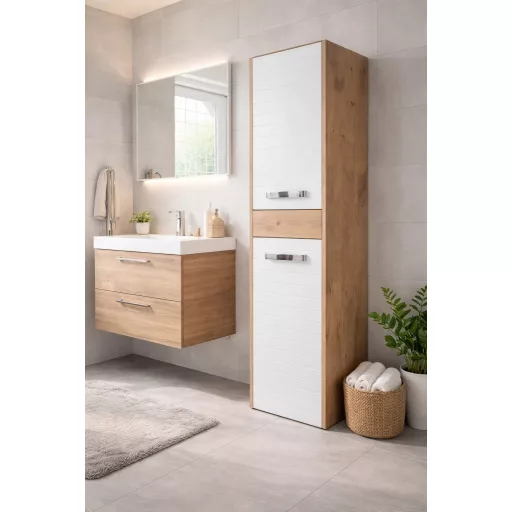 OUTLET - Viva STYLE Orient fali függesztett fürdőszobai ÁLLÓSZEKRÉNY - polcos - 160 x 40 cm