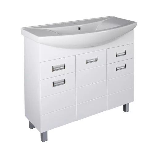 Viva SZQUARE 100 lábon álló fürdőszobabútor Sanovit ZENON 6095 porcelán mosdóval 97 x 51 cm