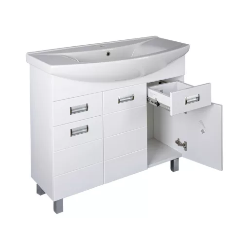 Viva SZQUARE 100 lábon álló fürdőszobabútor Sanovit ZENON 6095 porcelán mosdóval 97 x 51 cm