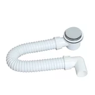   TEXO Exclusive zuhanytálca szifon Ø 60 mm rozsdamentes takaróval - Ø 5/4" x 0,4 m x Ø 40 mm