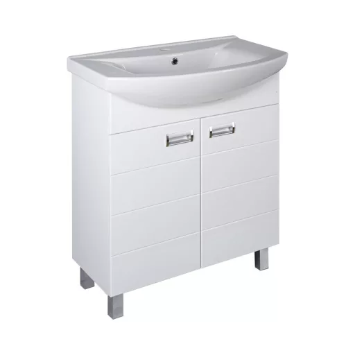 Viva SZQUARE 65 lábon álló fürdőszobabútor Sanovit ZENON 6065 porcelán mosdóval 65 x 47 cm