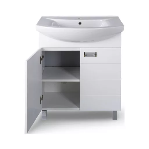 Viva SZQUARE 65 lábon álló fürdőszobabútor Sanovit ZENON 6065 porcelán mosdóval 65 x 47 cm