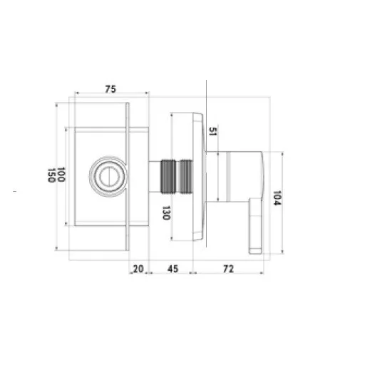 CeraStyle LUX hidegvizes bidé csaptelep egykaros - DURU monoblokk WC-hez - falsík alatti - 1/2"