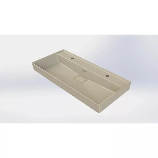 CeraStyle SHARP - MATT BÉZS - porcelán mosdókagyló - 1 csaplyukas - 100 x 48 cm